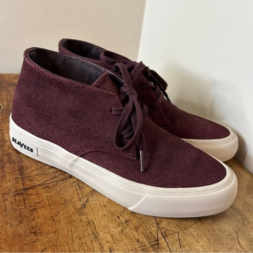 Seavees Maslon Desert Ankle Boot Suede Lace Up High Top Purple Brown Women's 7